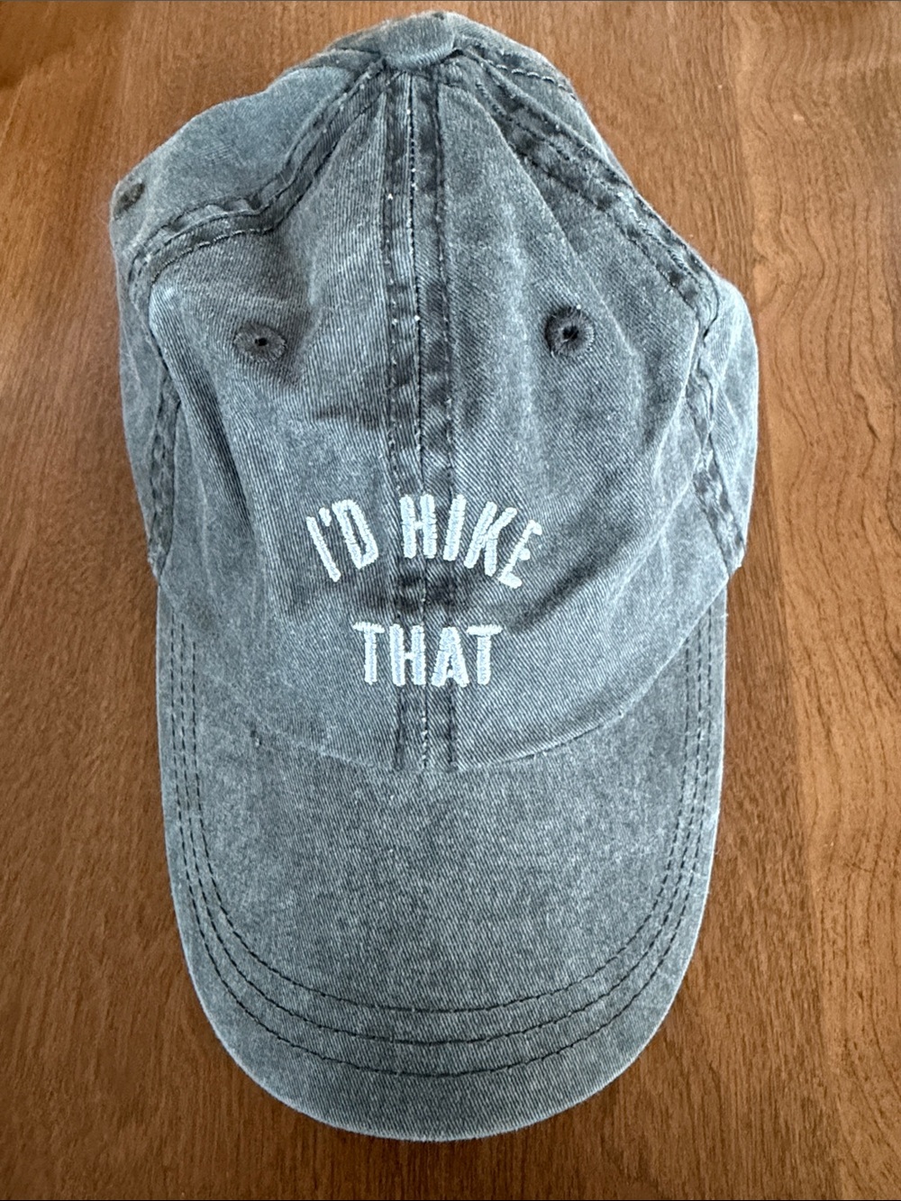 I'd Hike That Vintage Wash Baseball Cap - Gray